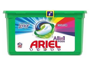 Ariel wasmiddel pods - 40 pods - Touch van Lenor - kleur