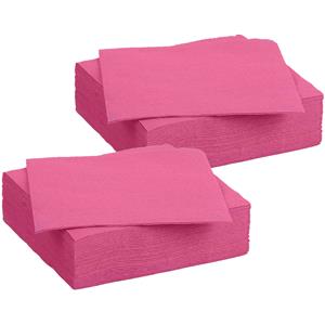 Color Party Diner/feest servetten - 60x - fuchsia roze - x cm - papier - 3-laags -
