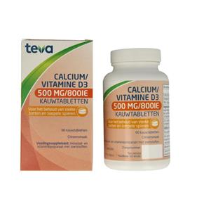 Teva Calcium / Vitamine D 500mg/800IE kauwtablet