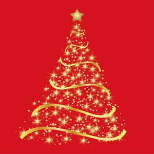 Ambiente Kerst thema servetten - 40x st - 33 x 33 cm - rood - kerstboom -
