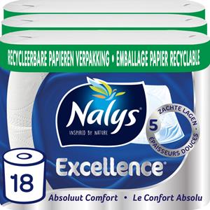Nalys 1+1 gratis: 3x  Excellence Maxi-Vel Toiletpapier In Papieren Verpakking 5-Laags 6 stuks