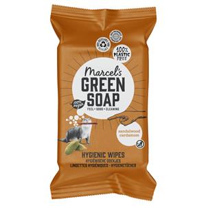 Marcels Green Soap Cleansing wipes sandelhout & kardemom 60 Stuks