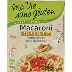 Macaroni van volkoren rijst glutenvrij bio 500 Gram