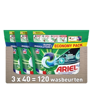 Ariel Pods + Touch of Lenor Unstoppables - 120 wasbeurten (3x40)