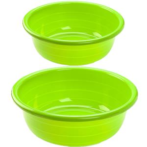 Forte Plastics Voordeel set multi-functionele kunststof afwas teiltjes groen in 2-formaten -