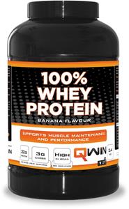 QWIN 100% Whey Protein Banaan - Eiwit Poeder - 2400 gr