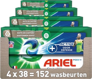 Ariel Pods All-in-1 Touch of Febreze + Active Odor Defense Voordeelverpakking -152 wasbeurten (4x38)