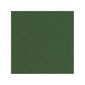 Ihr 16x Luxe 3-laags servetten met patroon donker groen 33 x 33 cm -