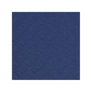 Ihr 48x Luxe 3-laags servetten met patroon donker blauw 33 x 33 cm -