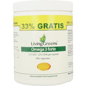 Livinggreens Omega 3 forte voordeelverpakking 480 Capsules
