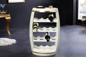 Invicta Interior Design wijnvat BODEGA WIT 65cm witgoud grenen flessenrek 14 flessen - 43563