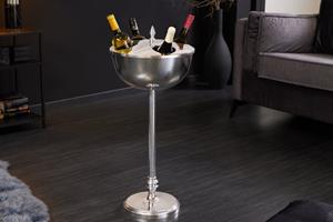 Invicta Interior Decoratieve wijnkoeler VINO 80cm zilveren handgemaakte metalen flessenkoeler champagnekoeler - 41690
