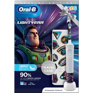 Oral-B Vitality D100.413 Kids Lightyear D100.413.2K Elektrische kindertandenborstel Roterend / oscillerend Wit, Violet