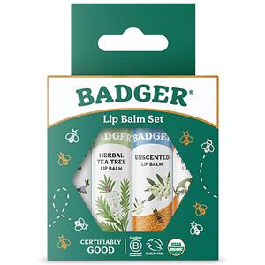 Badger Balm Classic Lipcare Kit Green x 4 lip balms