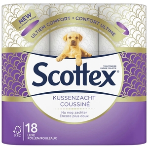 Scottex kussenzacht toiletpapier 3 lagen - 18 rollen