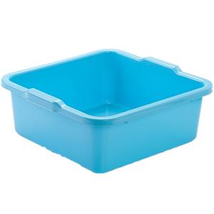 PlasticForte Set van 2x stuks kunststof teiltje/afwasbak vierkant 11 liter blauw -