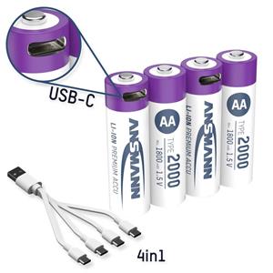 Ansmann Oplaadbare AA batterij (penlite) Li-ion 2000 mAh 1.5 V 4 stuk(s)