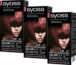 Syoss Permanent Coloration Haarverf - 4-23 Marsala Red - Voordeelverpakking - 3 stuks