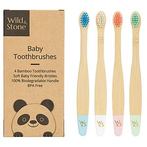 Wild and Stone Wild & Stone Baby Bamboe Tandenborstel 4 Pak - Extra Soft