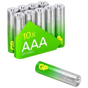 gpbatteries GP Batteries Super Micro (AAA)-Batterie Alkali-Mangan 1.5V 10St.