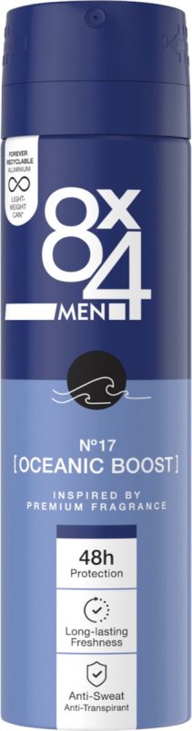 8X4 Deospray men - no.17 oceanic boost 150ML