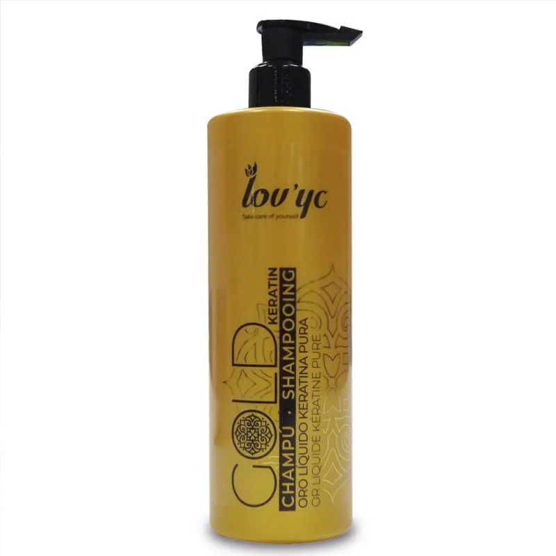 Lov'yc Gold Keratin Shampoo - Keratine en Vitamine E - Droog en Gedehydrateerd Haar - 500 ml