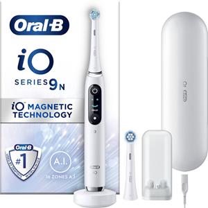 Oral-B iO Series 9N Set White Alabaster - Elektrische Zahnbürste, Lade-Reise-Etui, white alabaster