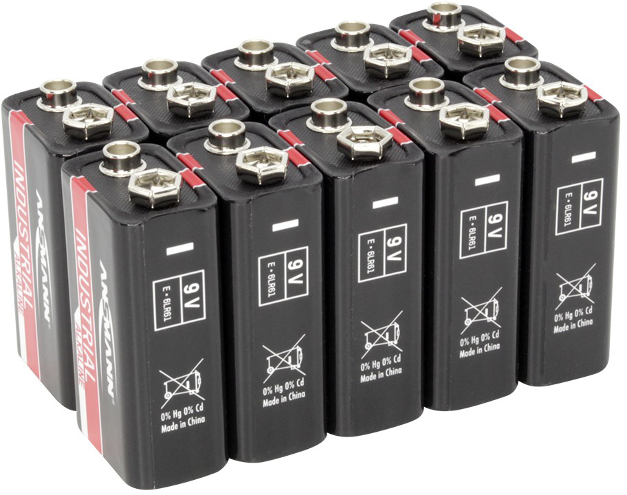 Ansmann Industrial 9V Block-Batterie Alkali-Mangan 9V 10St.