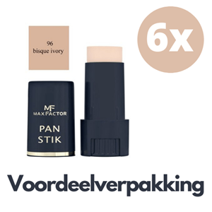 Max Factor Foundation Pan Stick 96 Bisque Ivory 6 Stuks - Voordeelverpakking