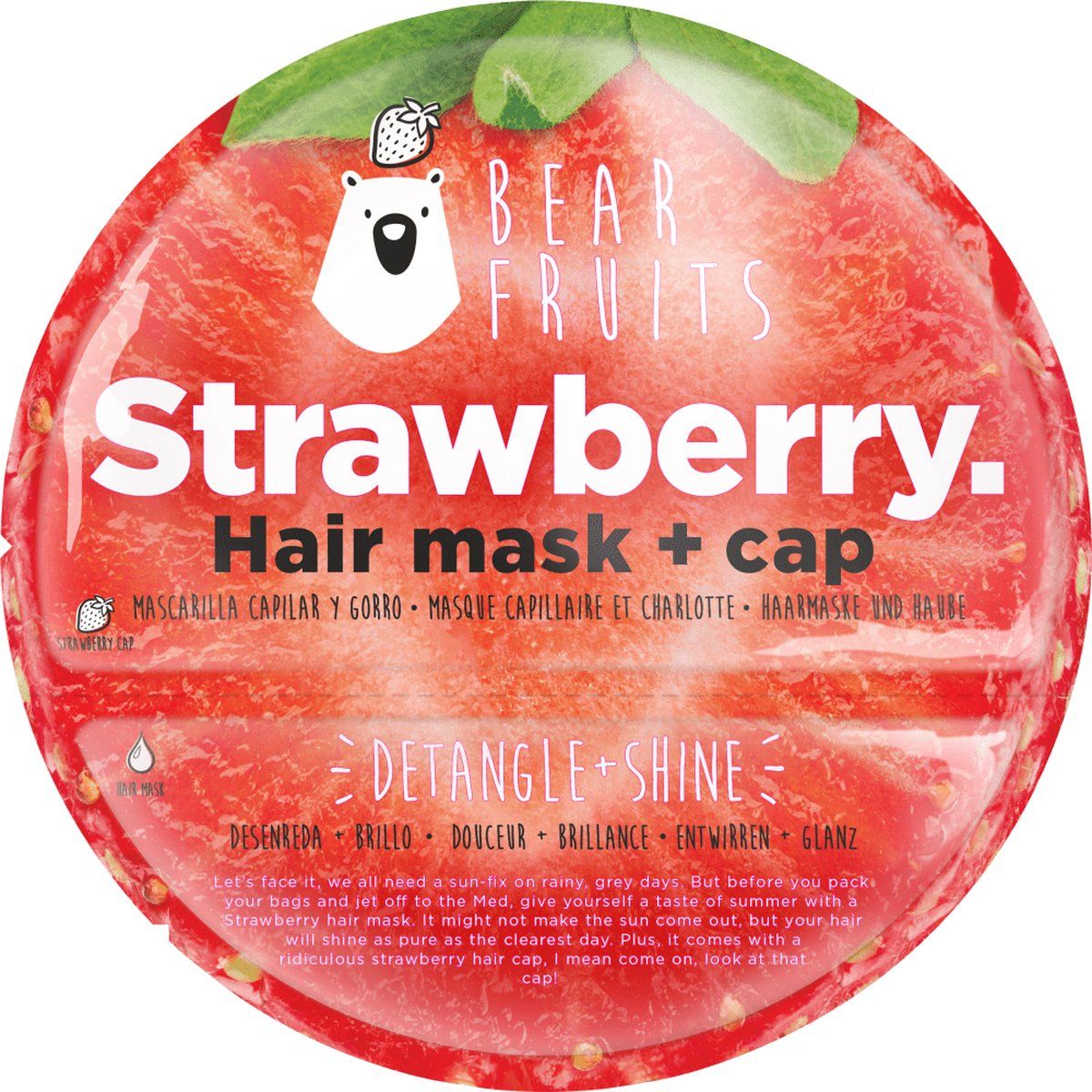 Merkloos Bear Fruits Haarmasker Aardbei Haarmasker + Dop 20 ml
