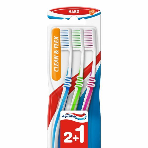 Aquafresh tandenborstel Flex Hard 2+1 stuks
