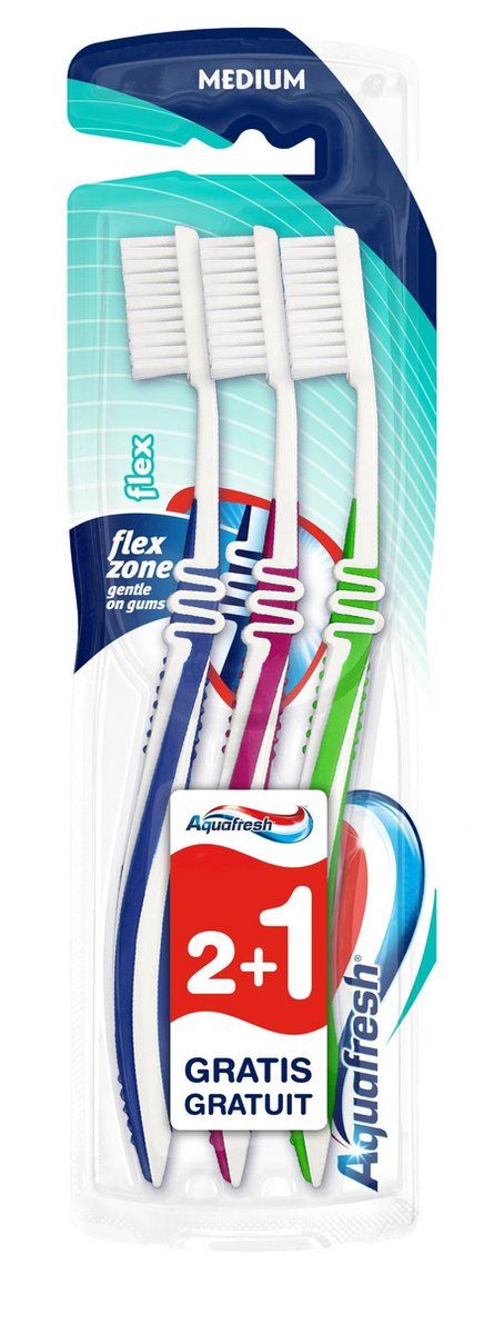 Aquafresh tandenborstel Flex Medium 2+1 stuks