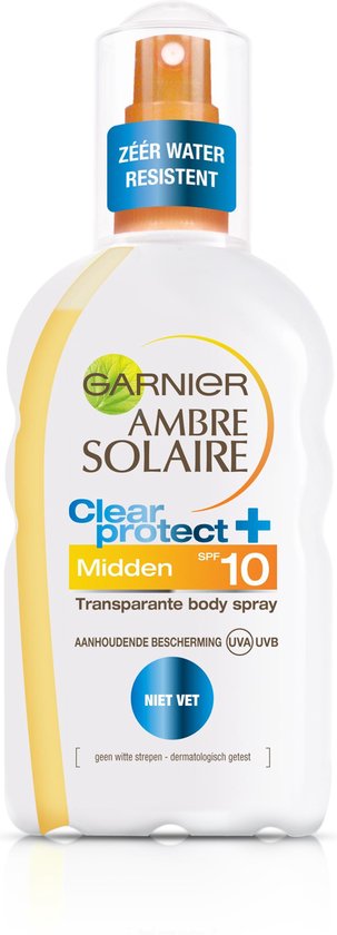 Garnier Ambre Solaire Zonnebrandspray 200 ml Clear Protect + Transparant & beschermend SPF10