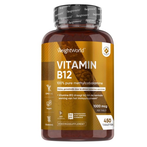 WeightWorld Vitamine B12 400 tabletten - 1000 mcg - Natuurlijke B12 supplement helpt bij vemoeidheid