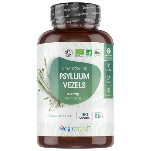 WeightWorld psyllium vezels- 1400 mg - 180 capsules - vezel supplementen - 3 Maanden Voorraad