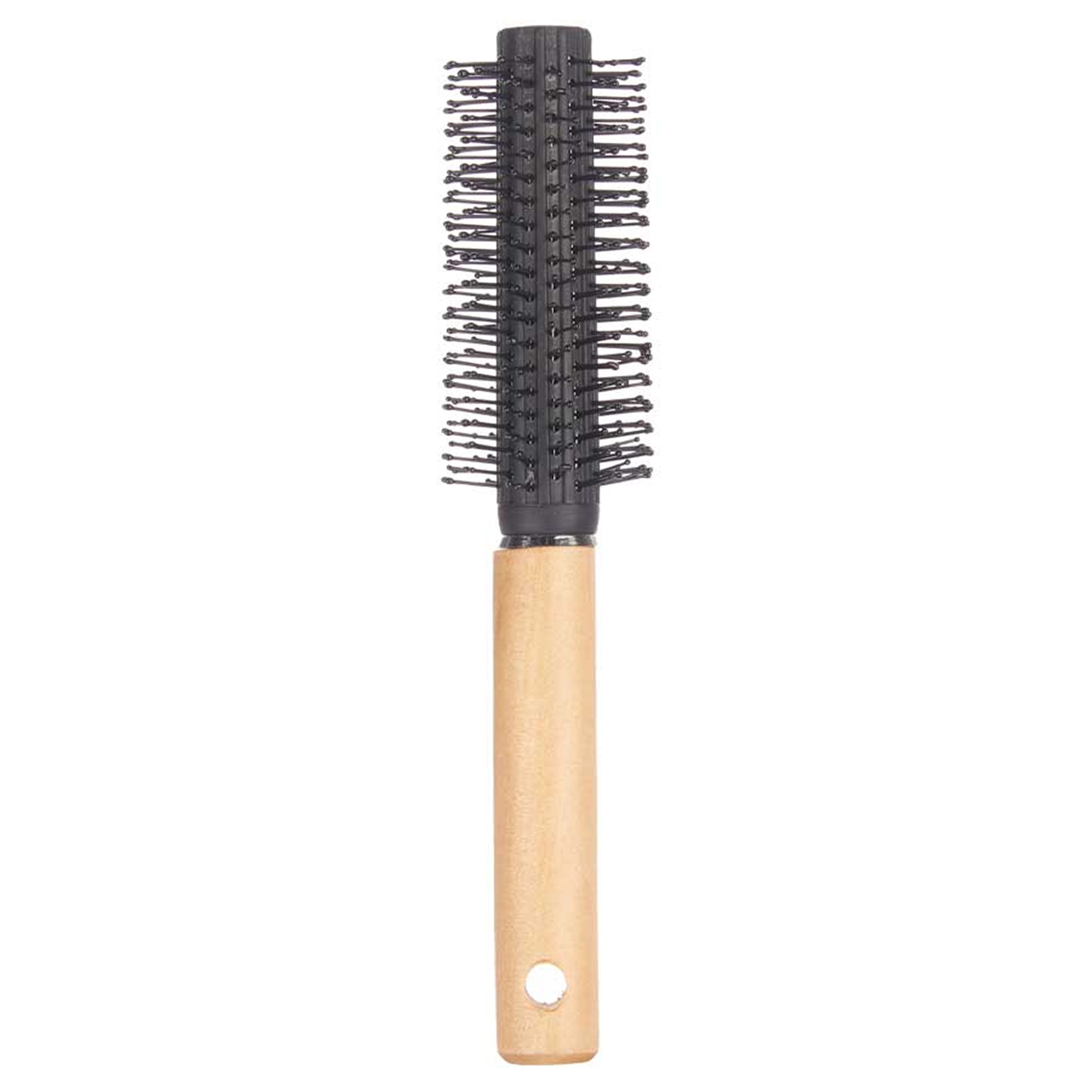 Berilo Haarborstel Malibu rond - Dames - antislip - 24 cm - hout/kunststof -