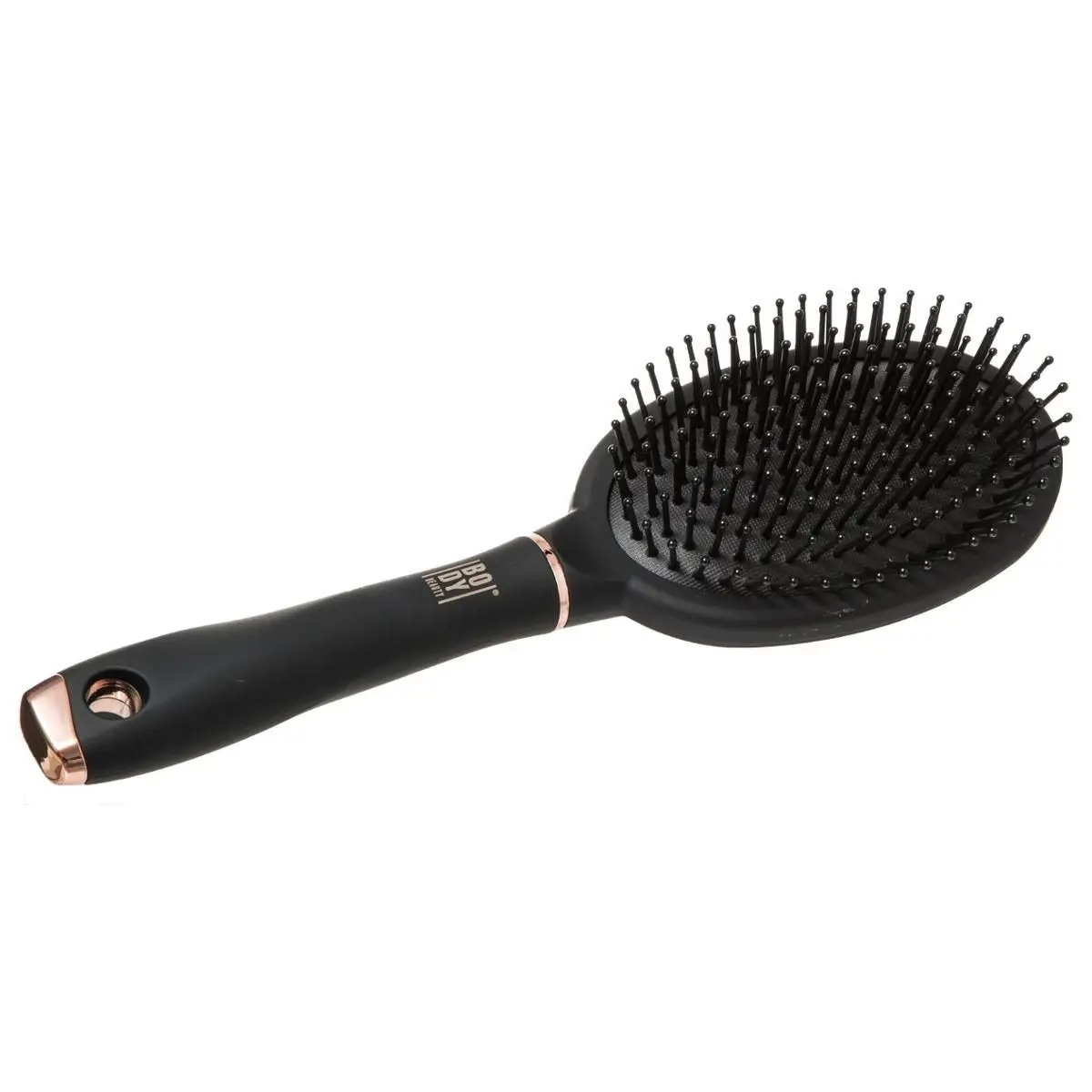5five Haarborstel ovaal - zwart/rose - 25 cm - rubber/kunststof -