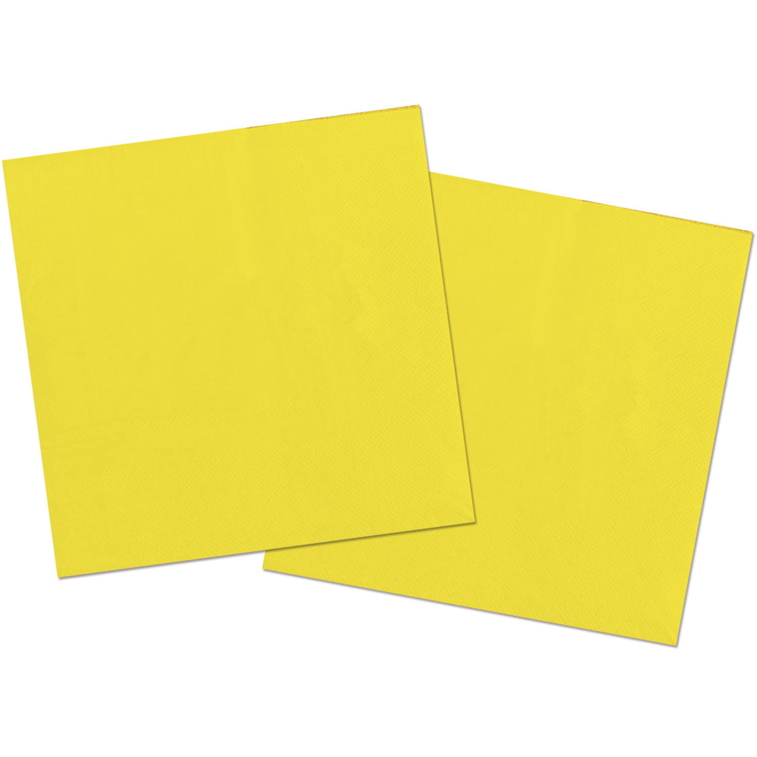 Folat 20x stuks servetten van papier geel 33 x 33 cm -