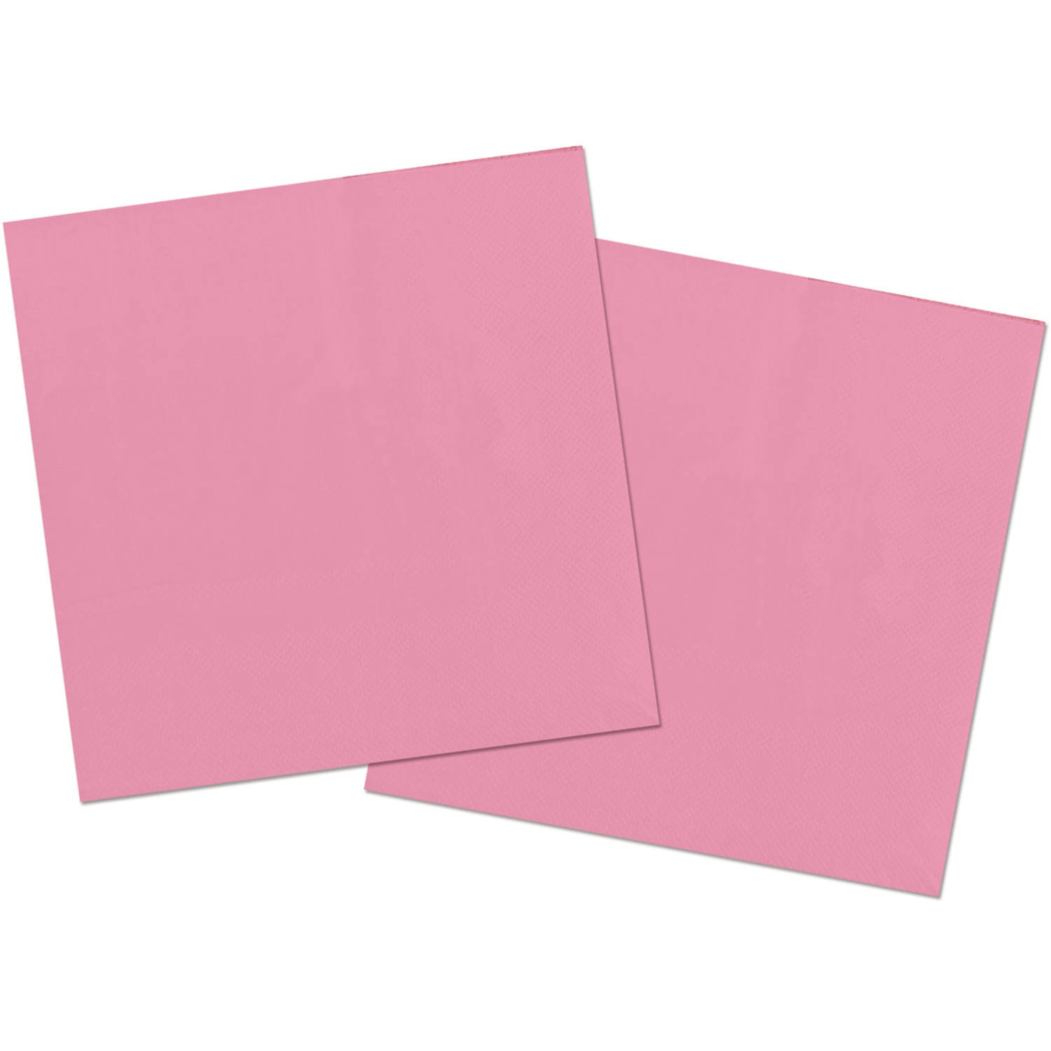 Folat 20x stuks servetten van papier roze 33 x 33 cm -
