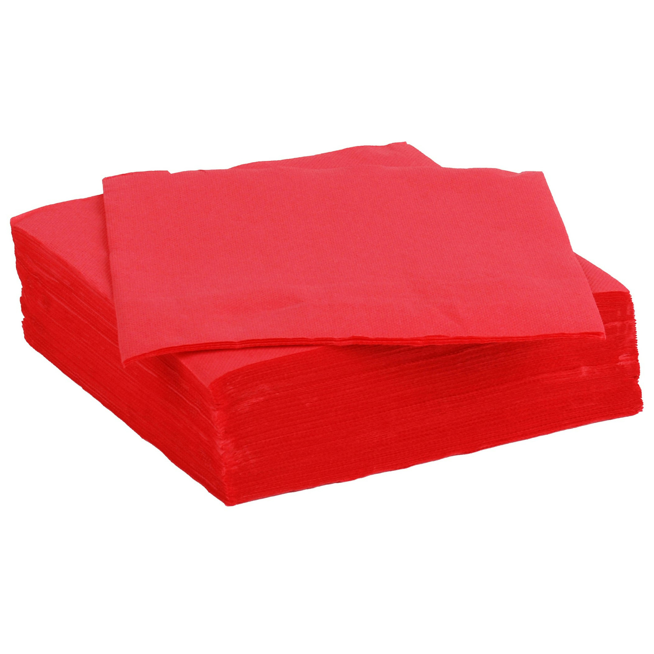 Color Party diner/feest servetten - 30x - helder rood - x cm - papier - 3-laags -