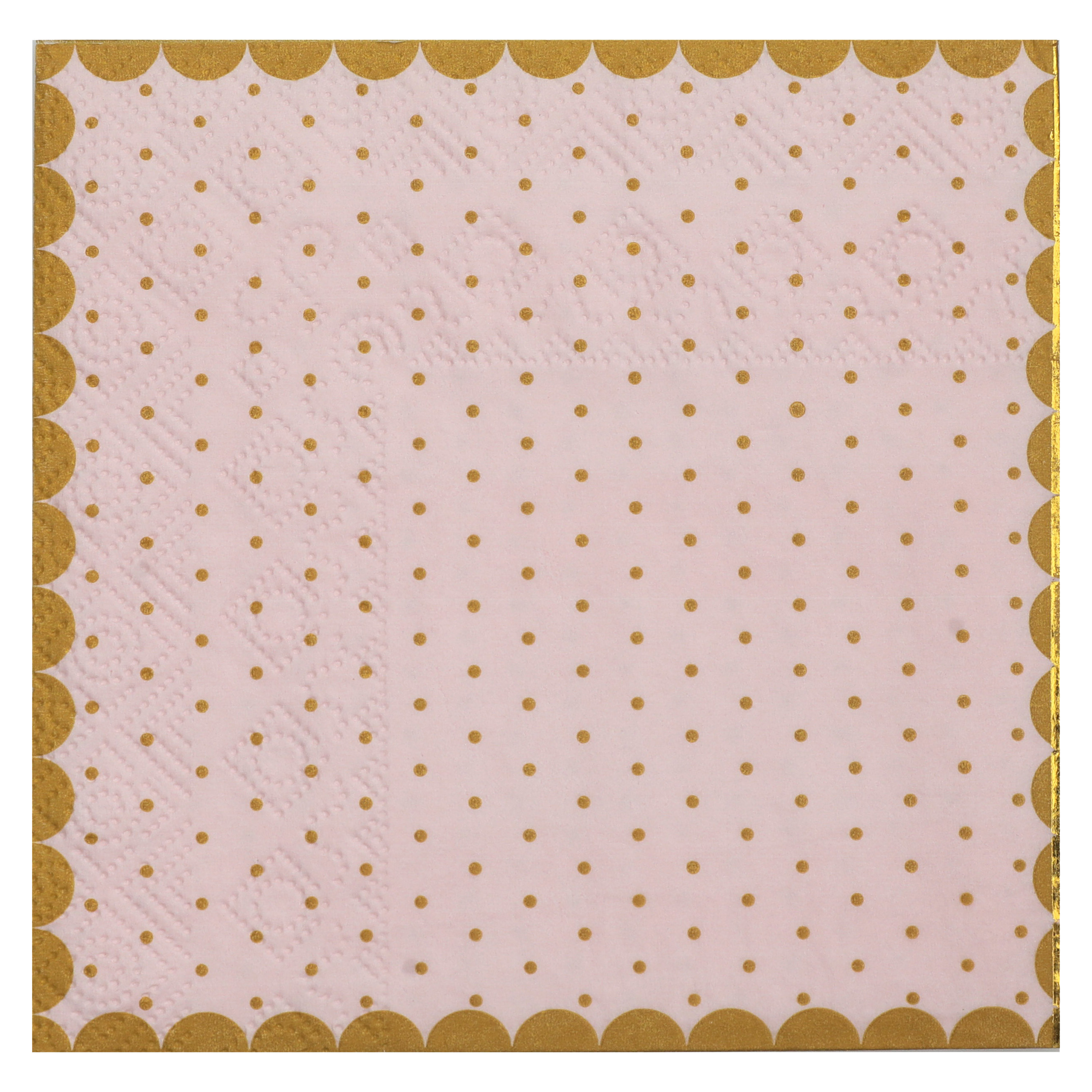 Santex feest servetten - stippen - 20x stuks - 25 x 25 cm - papier - roze/goud -