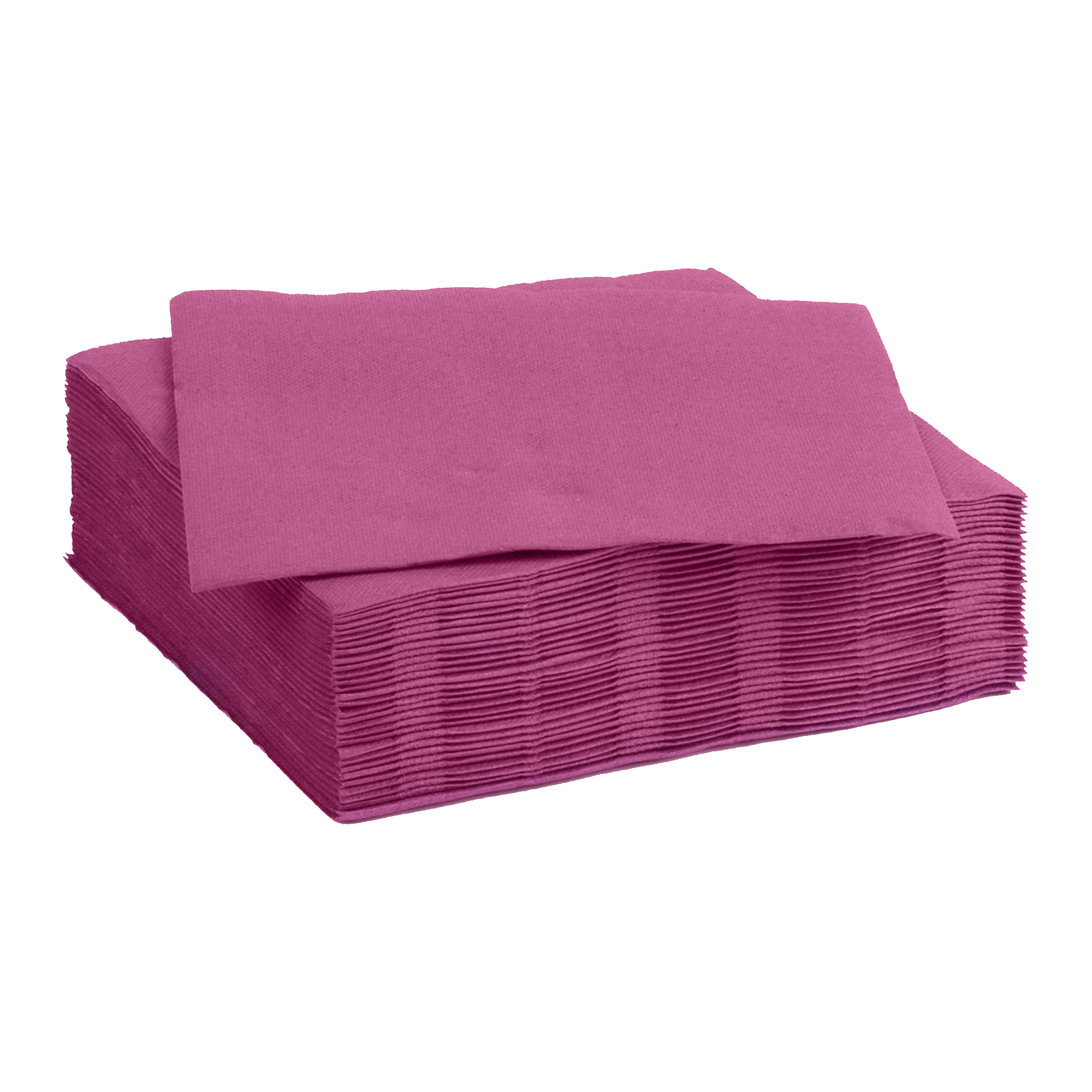 Color Party diner/feest servetten - 30x - donker roze - x cm - papier - 3-laags -