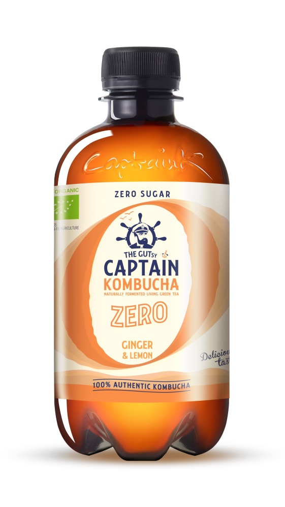 The GUTsy Captain Captain Kombucha Ginger Lemon Zero