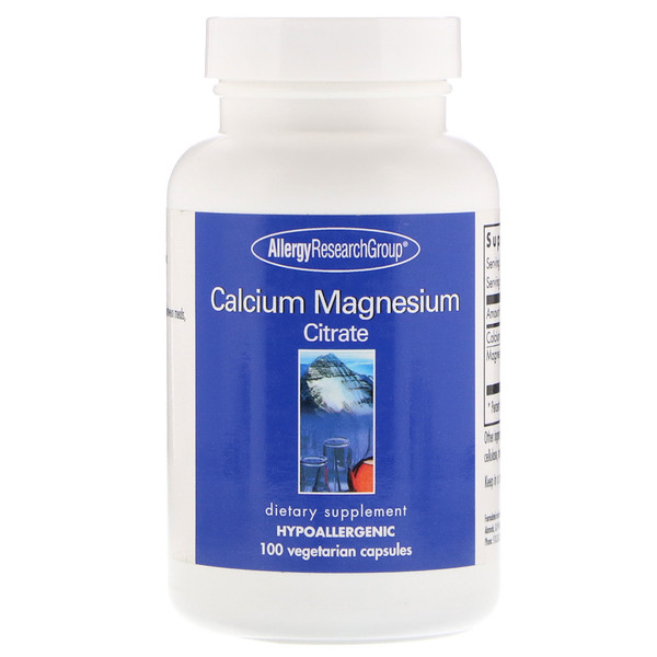 Allergy Research Group Calcium Magnesium Citrate 100 Vegetarian Capsules - 