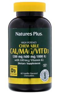 Nature's Plus Cal/Mag/Vit D3 Vanilla Flavored (60 Chewable Tablets) - 
