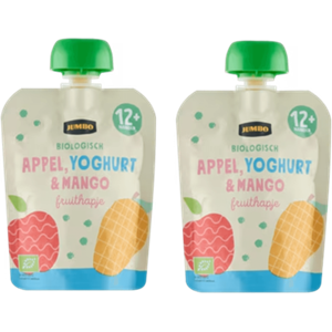 Jumbo umbo Fruithapje Appel, Yoghurt & Mango Biologisch 12+ Maanden 2 x 85g
