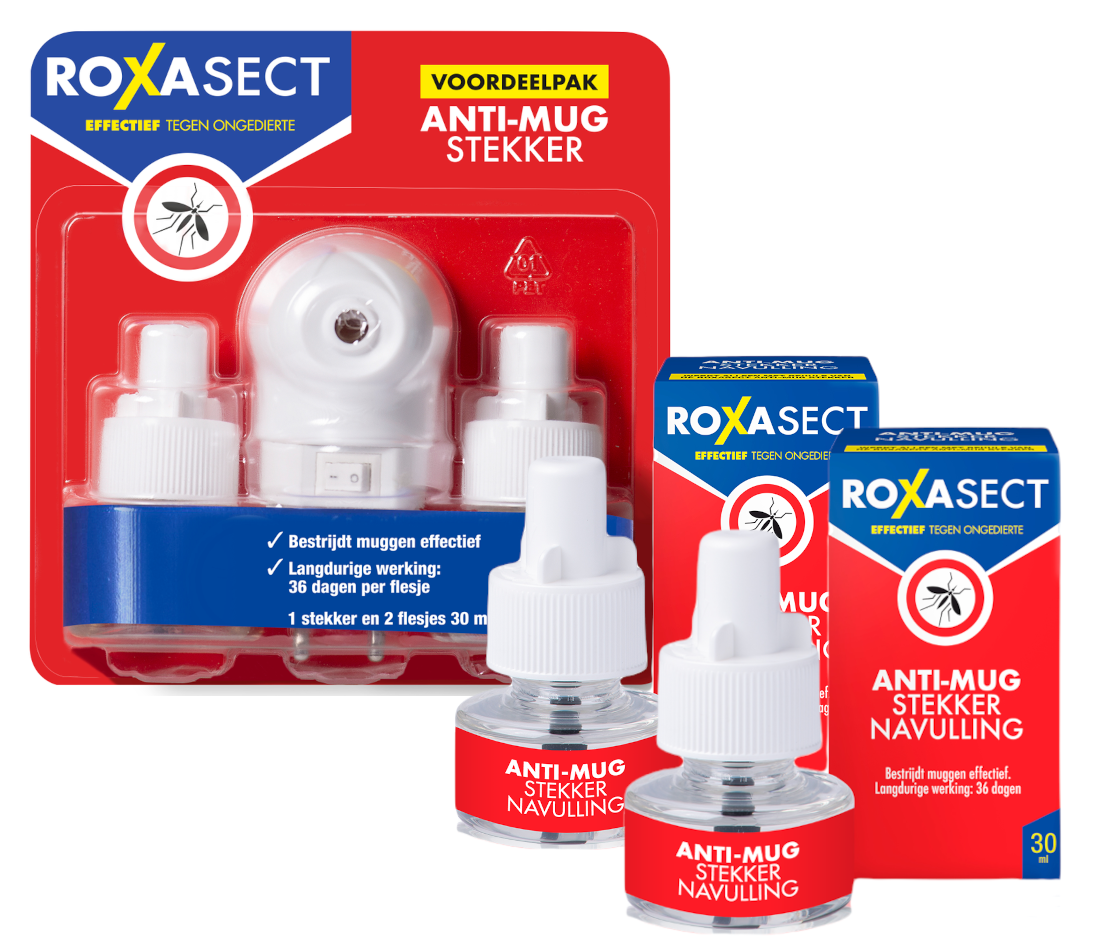 Roxasect Anti-Mug Bundel - Anti-Mug Muggenstekker Voordeelpak en 2 Navulverpakkingen -