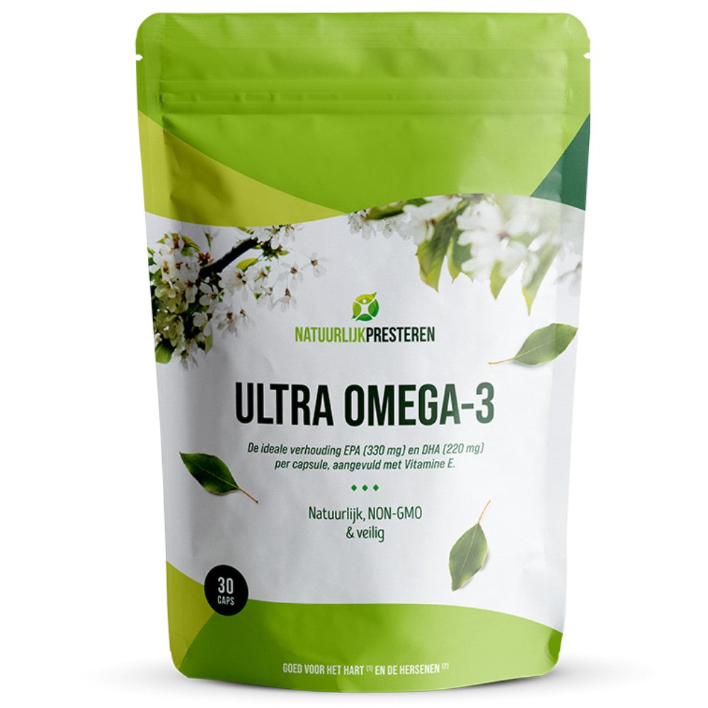 Natuurlijk Presteren Ultra Omega-3 - Visolie capsules - 1 capsule per dag - hoge dosering EPA en DHA - 30 caps
