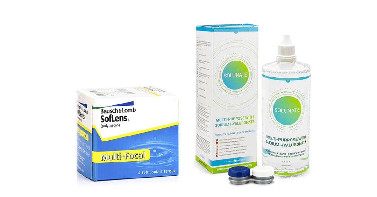 SofLens Multi-Focal (6 Linsen) + Solunate Multi-Purpose 400 ml mit Behälter