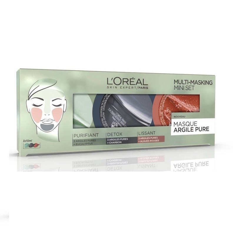 L'Oréal Paris Gezichtsmasker 3 x 10 ml Skin Expert Pure Clay Multimask Kit